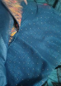 Shiny Navy Blue Festive Saree