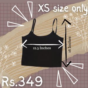 Black Crop Top Thin Straps. Extra Small Size Comfortable Material. Thin Straps. 349 Rupees