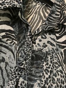 Sheer animal print shirt