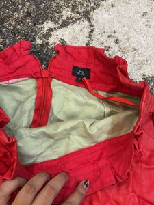 Faux leather paperbag skirt from river island