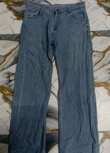 Blue straight leg jeans