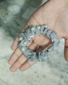Grey Pearl Scrunchie