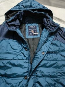 Teal Blue Quilted Puffer Jacket