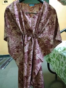 Pink Floral Print Tunic Top