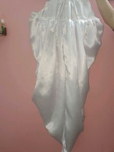 Satin White Dhoti Pant