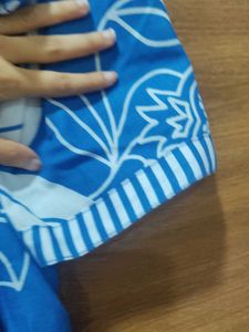 Blue And White  Flower Print Cord Set