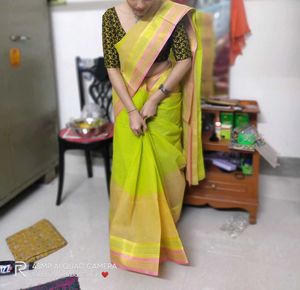 Elegant Green &amp; Gold Saree