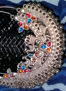 #Peacock Chandbali Earing #hoop Earing
