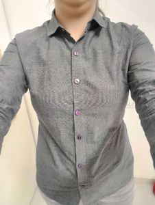 Gray Button-Down Shirt