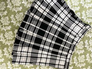 Checked A Line Skirt