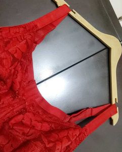Red 🔴 Lace Net Bra For 46 Bust