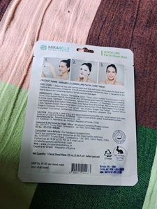 Mirabelle Lemon Lime Facial Sheet Mask