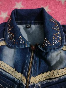 Denim Skirt Set with Jacket