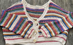 Multicolour Crochet Sweater