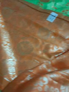 A New Saree In Green n Orange Shade