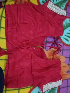 Red Readymade Saree Blouse