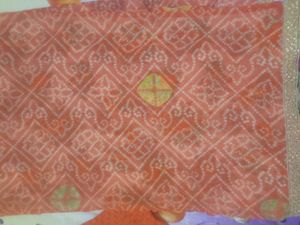 Orange Bandhej Printed Saree with Blouse