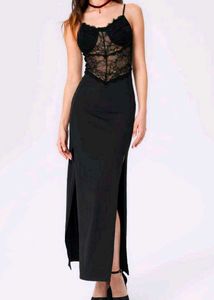 Lace Detail Maxi Slip Dress