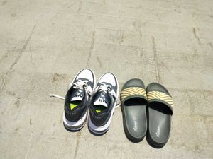 White Sneakers And Flipops