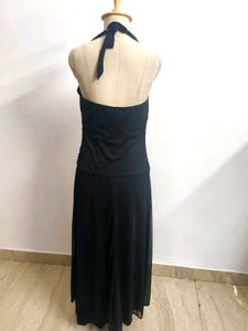 Elegant Black Halter Maxi Dress