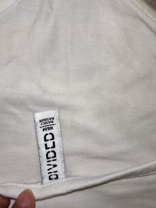 H&amp;m White Crop Top(xxs)