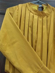 Mustard Yellow Balloon Top For Girls