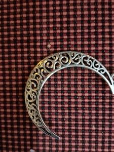 Silver Crescent Moon Dangle Earrings