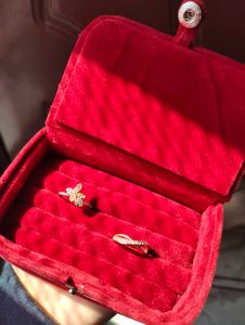 Red Velvet Ring &amp; Earring Jwellery Organiser