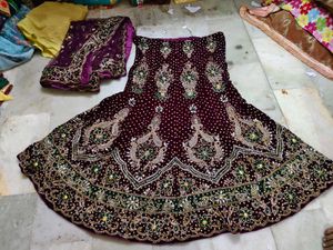 Bridal Lehenga Velvet Full Work Only Blouse Not Av