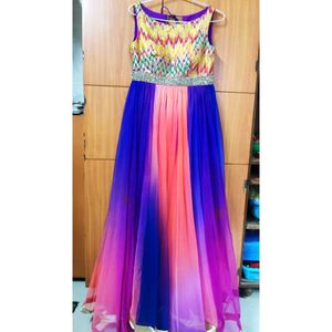 Multicolored Sleeveless Gown