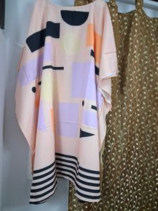 Geometric Print Kaftan Dress