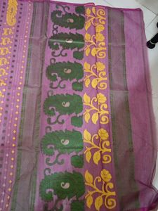 Elegant Purple & Green Sari