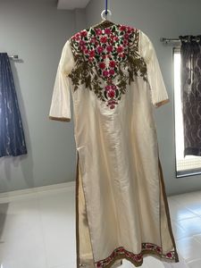 Ivory Dress Wid Multi Handwork