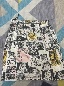 Comic Print Mini Skirt