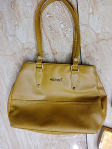 HEBOO Mustard Gulf Leather Bag