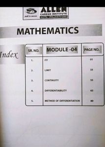 CLASS-11 +12 MATHS MODULE+TEST PAPER (ALLEN)
