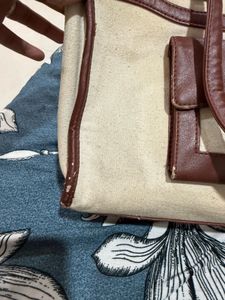 Vintage Canvas &amp; Leather Tote