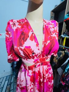 Floral Cutout Midi Dress