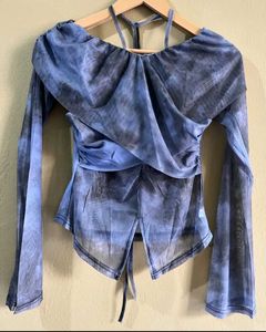 Trendy Blue Tie-Dye Top