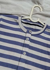 Striped Blue Crop Top