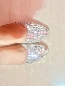 Mirror Work Ethnic Kitten Mules.
