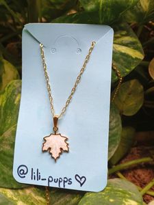 Aesthetic White Leaf Necklace 🍃 ✨️