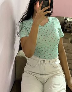 Soft Girl Floral Rib Tee 🌸