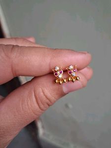 Gold Bird Design Earrings