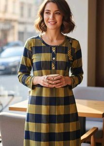 Plaid Midi Shirt Dress