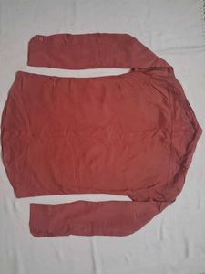 Rust Cotton Casual Shirt