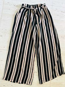 Striped Wide Leg Tie Waist Pants