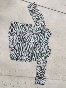 Zebra Print Sheer Top