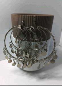 Statement Silver Hoop Earrings