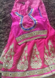 Elegant Double-Shade Pink Belt Sari – Ready to Wea